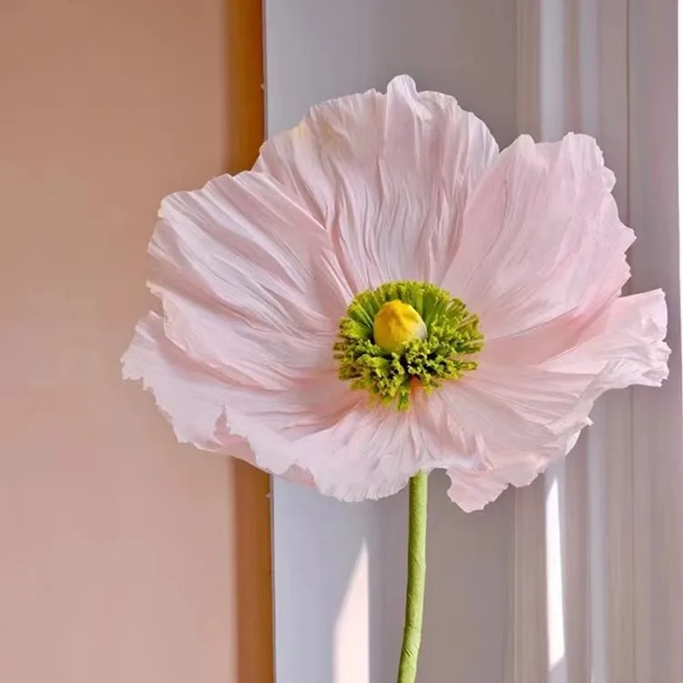 Wedding supply home shopping mall window display photography props crepe paper poppy hand made giant flowers