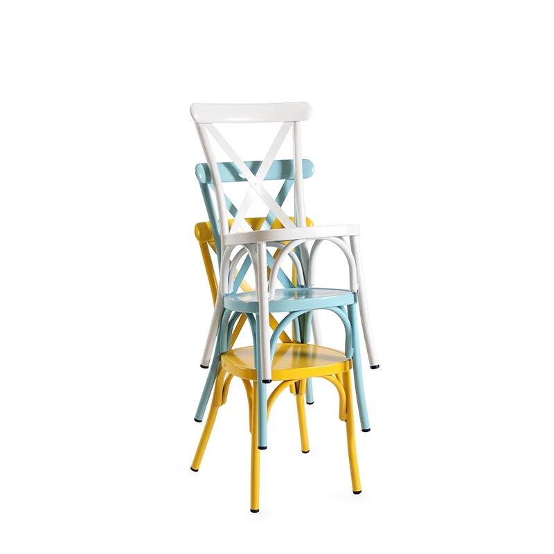 
New arrival Wholesale Antique metal Chair garden restaurant coffee Shop rest furniture Chairs Stacking dining room Chair 