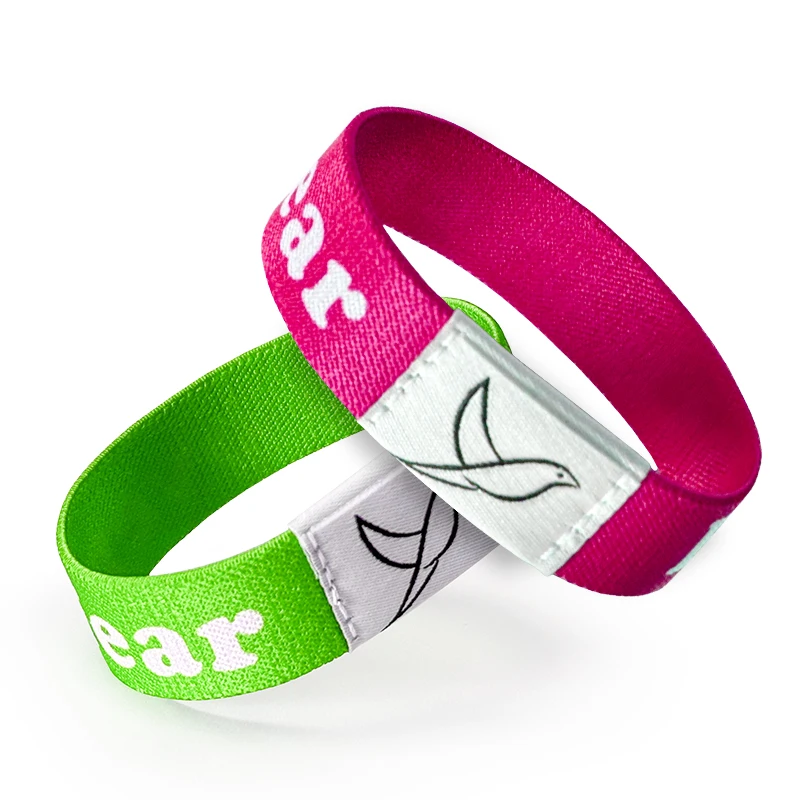 Personalized Elastic Cloth Bracelet Stretchable Waterproof Fabric Material RFID NFC Chip Wristband for Event
