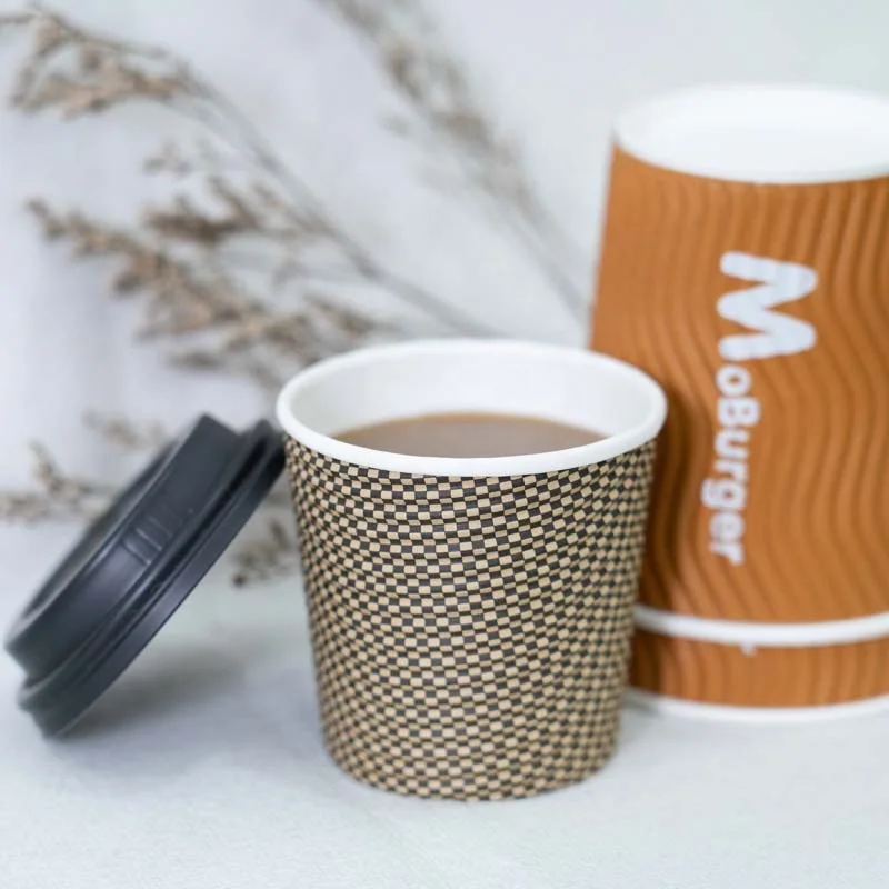 Custom paper cup ripple Disposable printed paper cups coffee cup paper