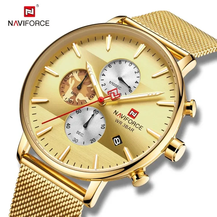 NAVIFORCE 9169 Men Watches Quartz Analog Top Brand Reloj Luxury Fashion Casual Business Stainless steel Wrist Watch For Man