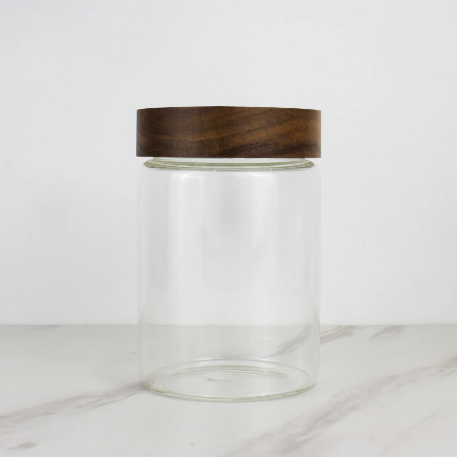 Kitchen Use 500ml 14oz Stackable Sealed Kitchen Canisters Clear Glass Food Glass Jar With Bamboo Lid