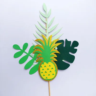 Novelty Products Wedding Centerpiece Birthday Party Theme Cake Packing Supplies Cake Decoration Tropical plants Cake Topper Card