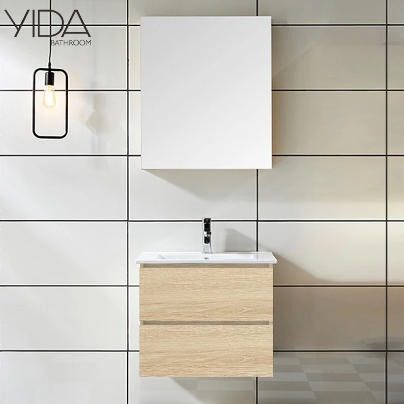 Best Price Plywood Vanities Modern Bathroom Cabinet Wood with LED Mirror