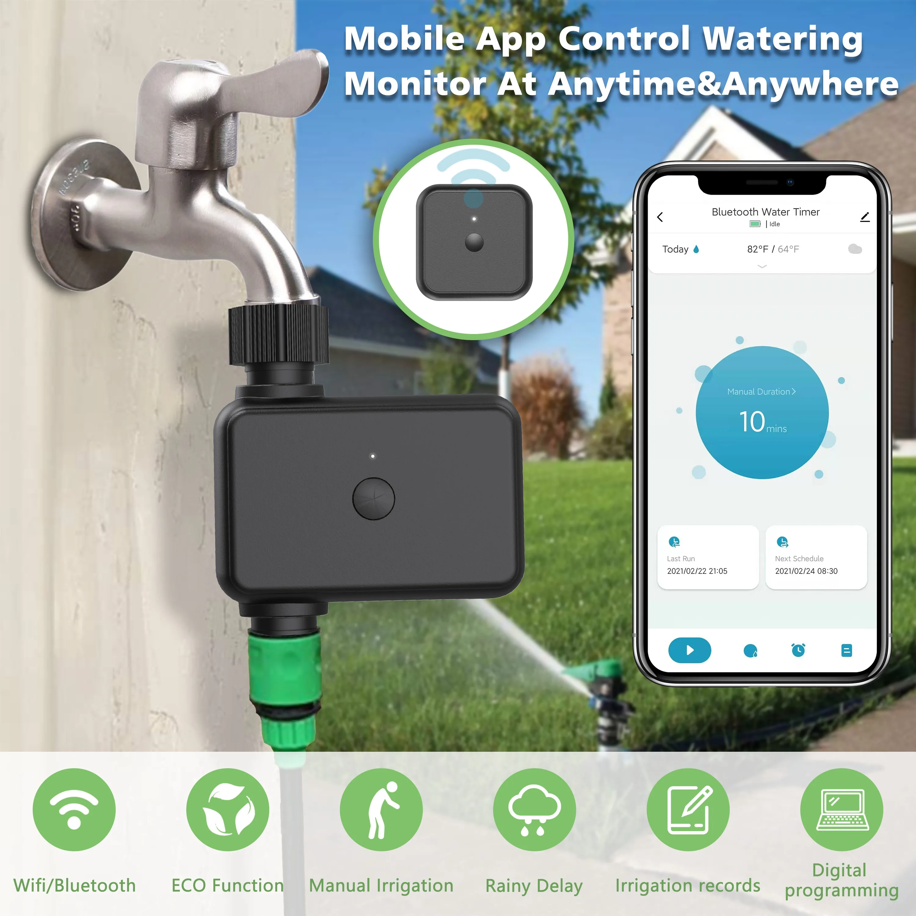  Garden Smart Watering Timer Irrigation Controller System Valve Hose Sprinkler Small Tuya WiFi HUB watering