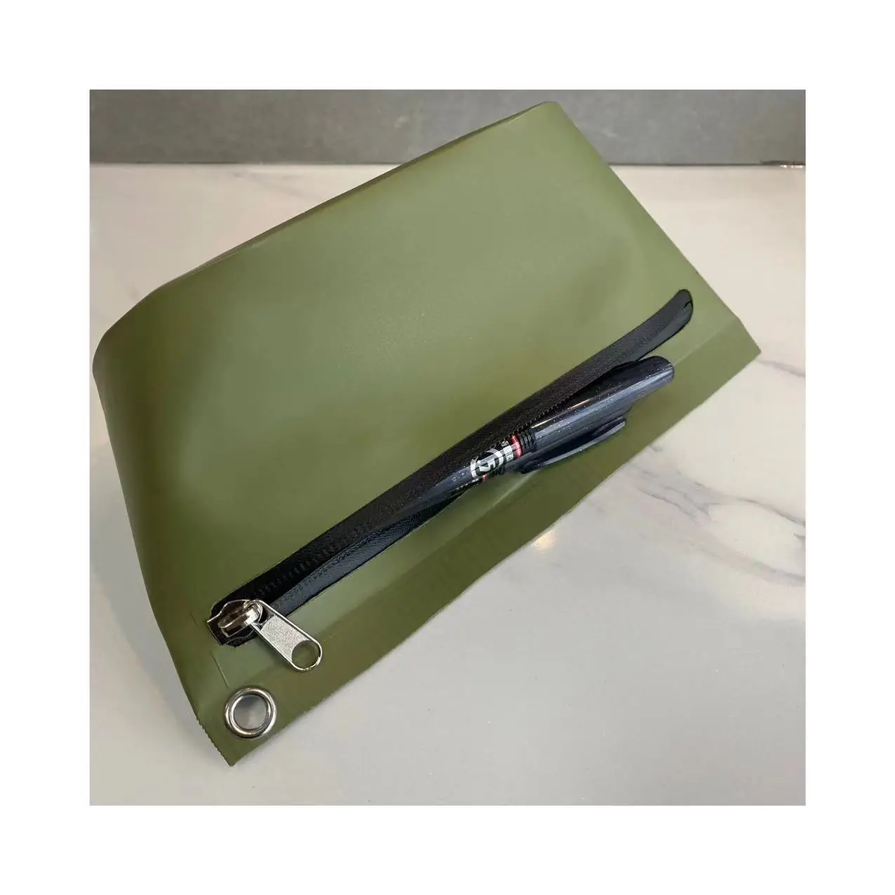 TOPAZ PVC Tarp Pencil Case Makeup Pouch, Big Capacity Toiletry Bag with Zipper for School Office Stationery and Travel Storage