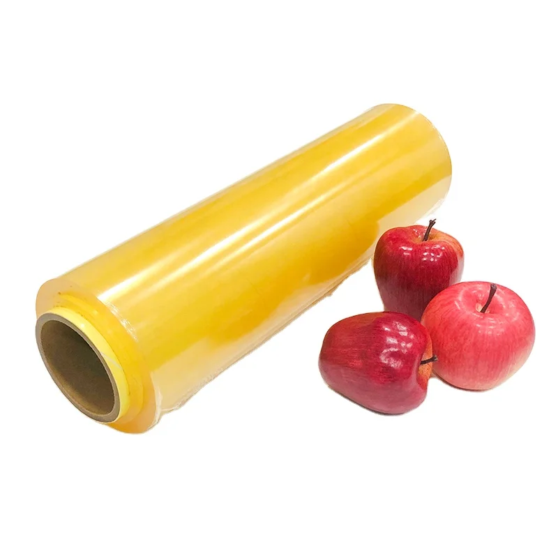 
China factory clear food packing film food grade PVC cling film plastic wrap 