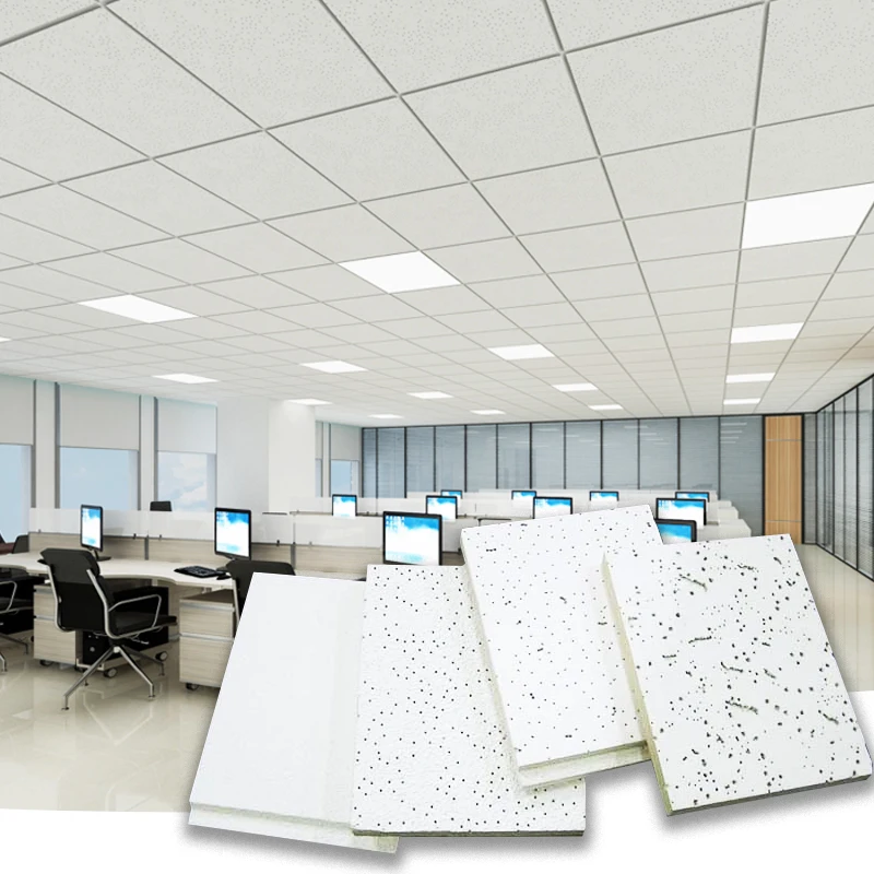 12mm 14mm 2*2ft Mineral Fiber Mineral Wool Board Office Ceiling Acoustic Panels Roof Ceiling Tiles ceiling Mineral fiber board