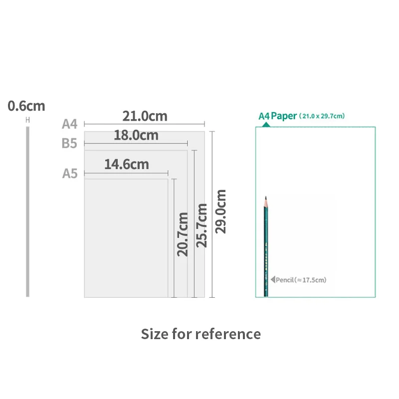 50 sheets A4 A5 B5  kraft & black cover 70g ivory loose leaf refill paper with dot line grid pages