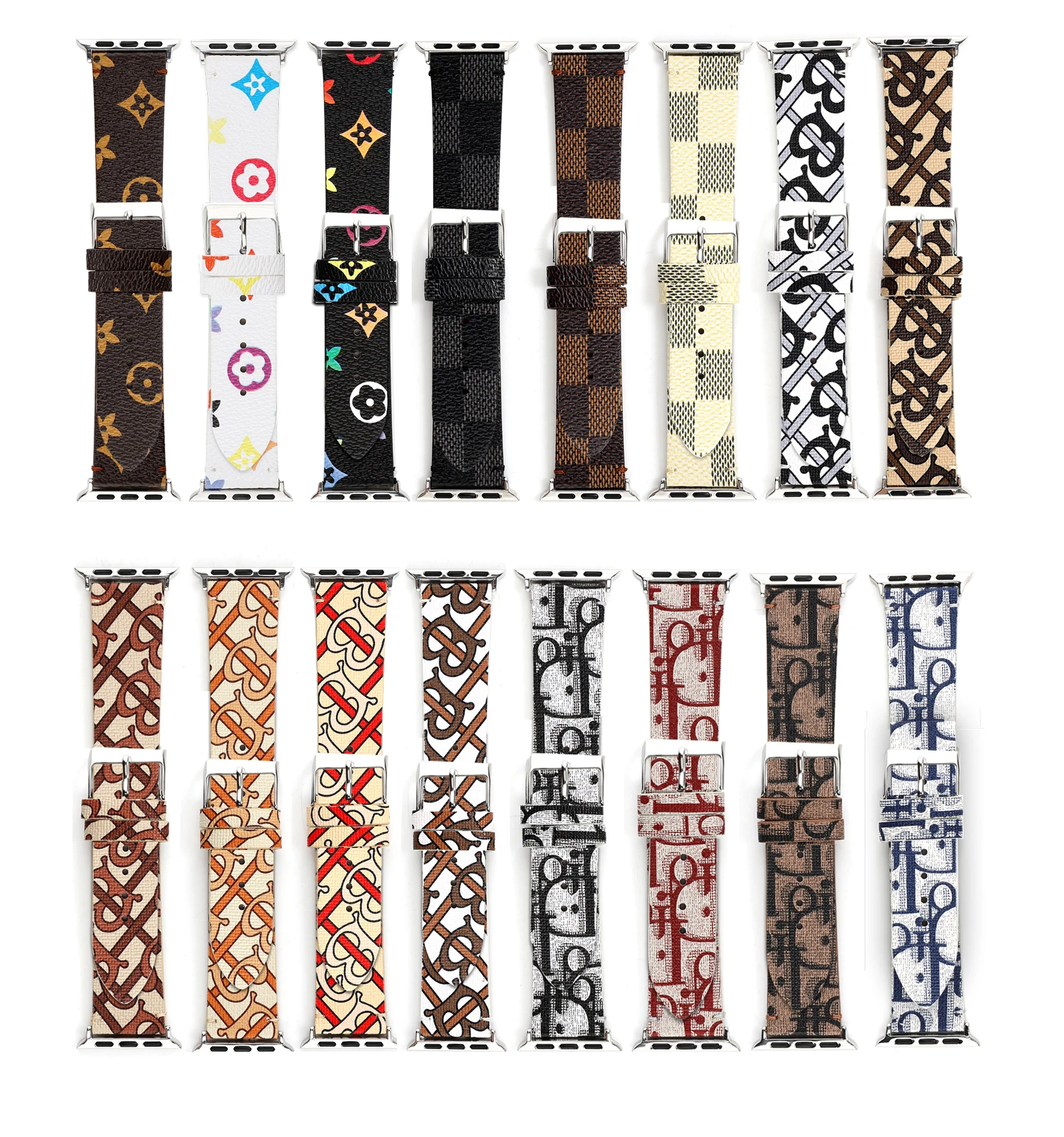 High Quality Genuine Apple Leather Watch Strap Bracelet Clasp Watch Seatbelt For Apple Watch Band series 7 6 5 4 3 2 1 se