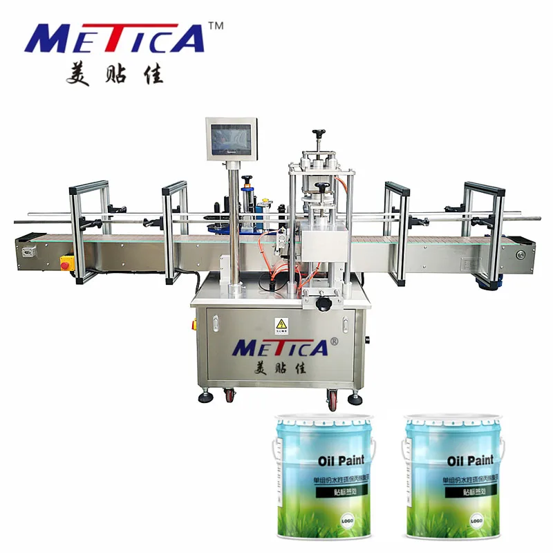 Automatic paint can labeling machine can labels paint can labeling equipment manufactures