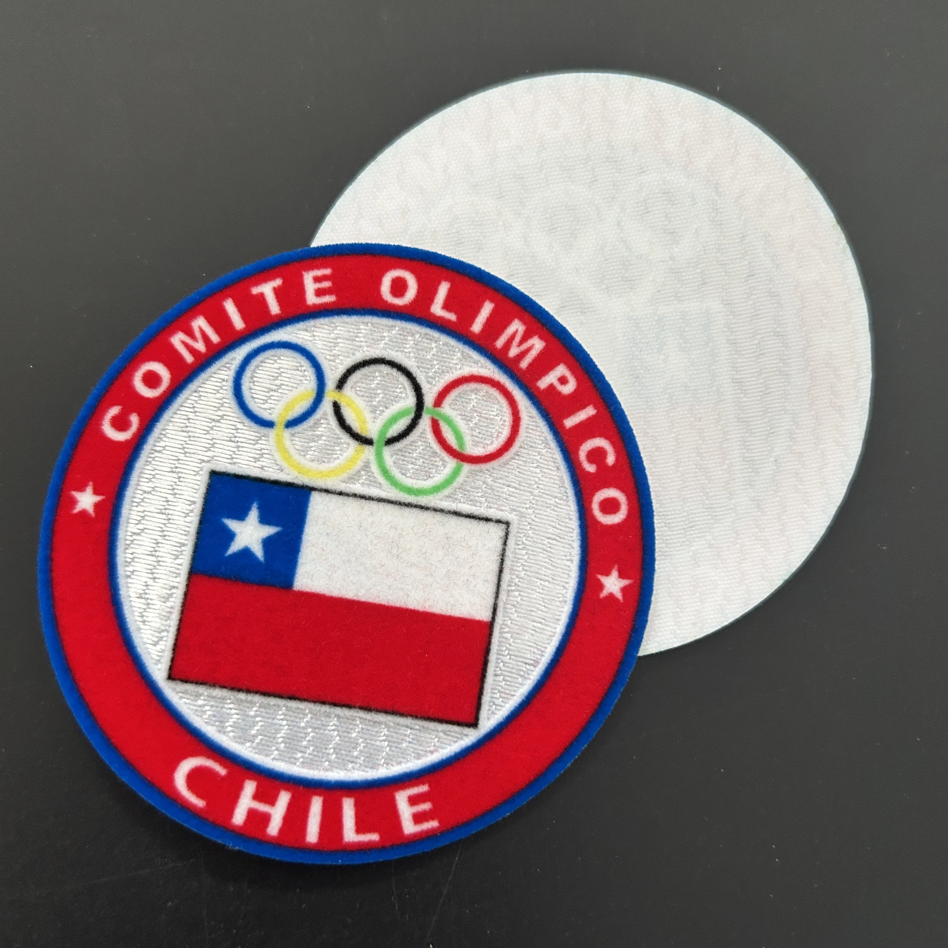 Wholesale Custom Heat Transfer Printing 3d Colorful Sport Club Logo Flocking Patches For Sportswear