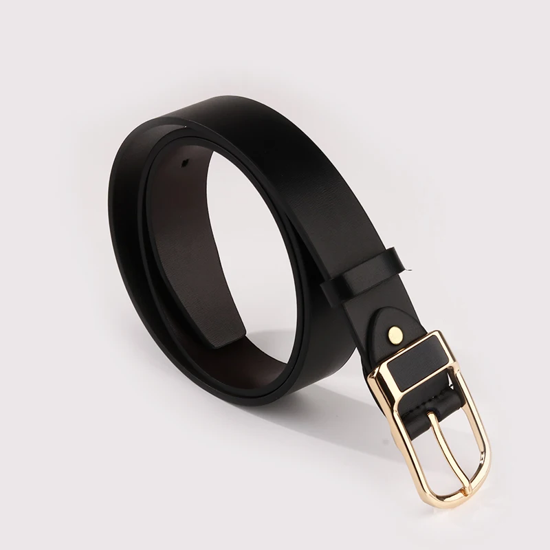 2021 Hot Double Sides PU Leather Reversible Belt Black and Brown Dress Belt Rotate Buckle Vintage Belt