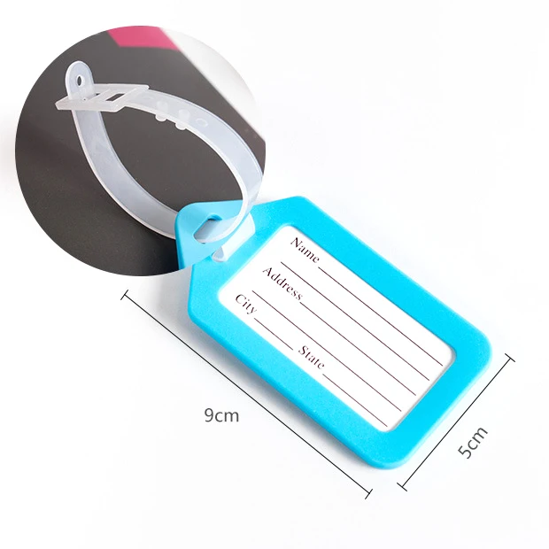 Travel Accessories trolley case bulk bag label custom printed logo plastic  loop cruise hang luggage tags