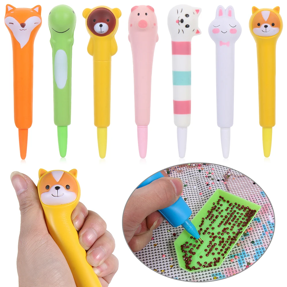 Soft Foam Point Drill Pen Handmade 5D Diamond Painting Pen Embroidery Nail Art Rhinestone Picker Tools Stress Relief Toys Pen