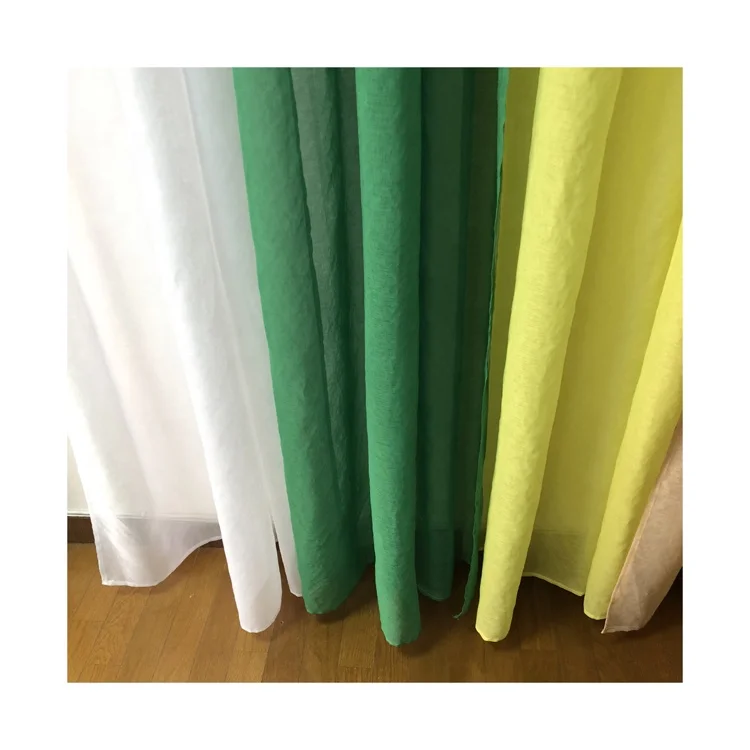 Solid Curtain Colorful Colors Wholesale 100% Polyester Plain Fabric Roll Voile Sheer Curtains  For Living Room Bedroom Window
