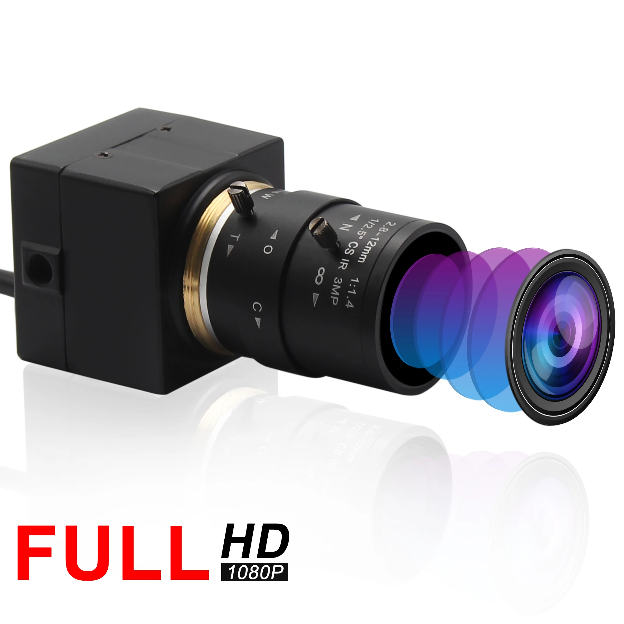  Мини-веб-камера ELP 1080P Full HD 30fps 60fps 120fps USB-камера с ручным зумом 2 8-12 мм варифокальный объектив для ПК Skype