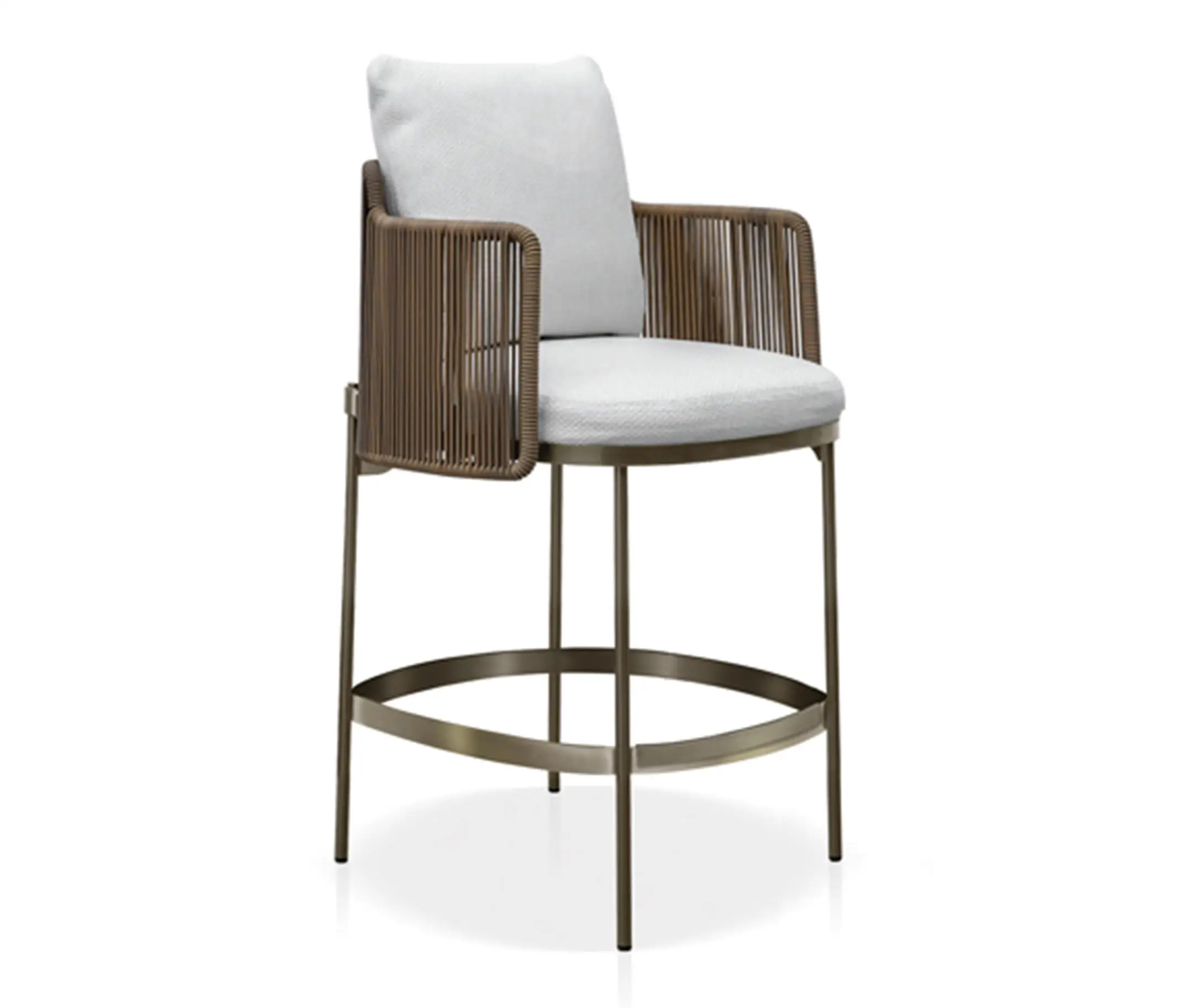 Modern Design Outdoor Aluminum Chair Aluminum and Rattan Bar Chair with cushions