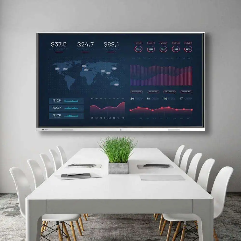 T-B255I High Quality Super Slim Led 4K Smart Touch Board 55 65 Inch Digital Notice Board For School