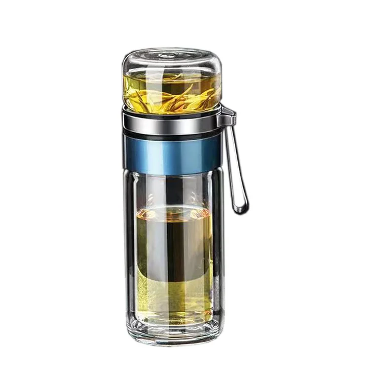 Factory   Price   Glass Tea Infuser Water Bottle  Eco Friendly Products 2023 Tea Infuser Bottle Thick Glass