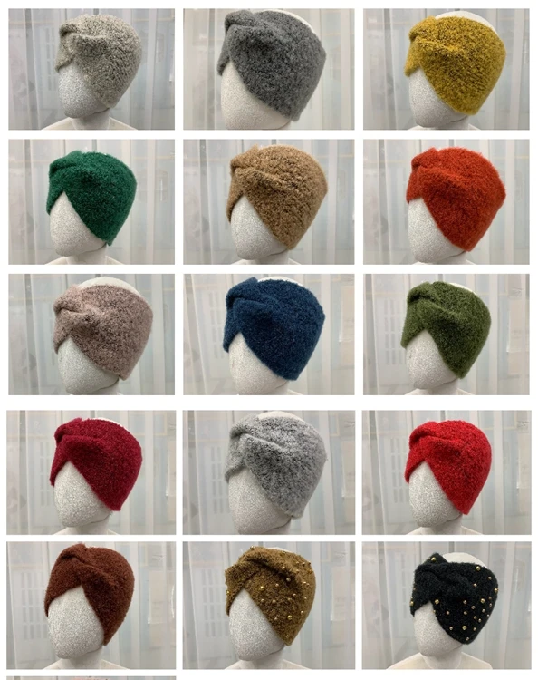 
2021 New Arrival Women Monochrome Circle Yarn Head Wear Head Wear For Women 