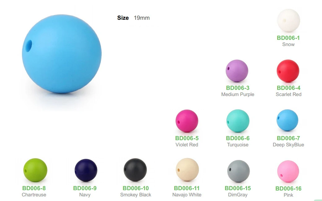 OKSILICONE Высококачественная игрушка для прорезывания зубов браслета ювелирные изделия жевательное ожерелье кормления ребенка 19 мм силиконовые бусины