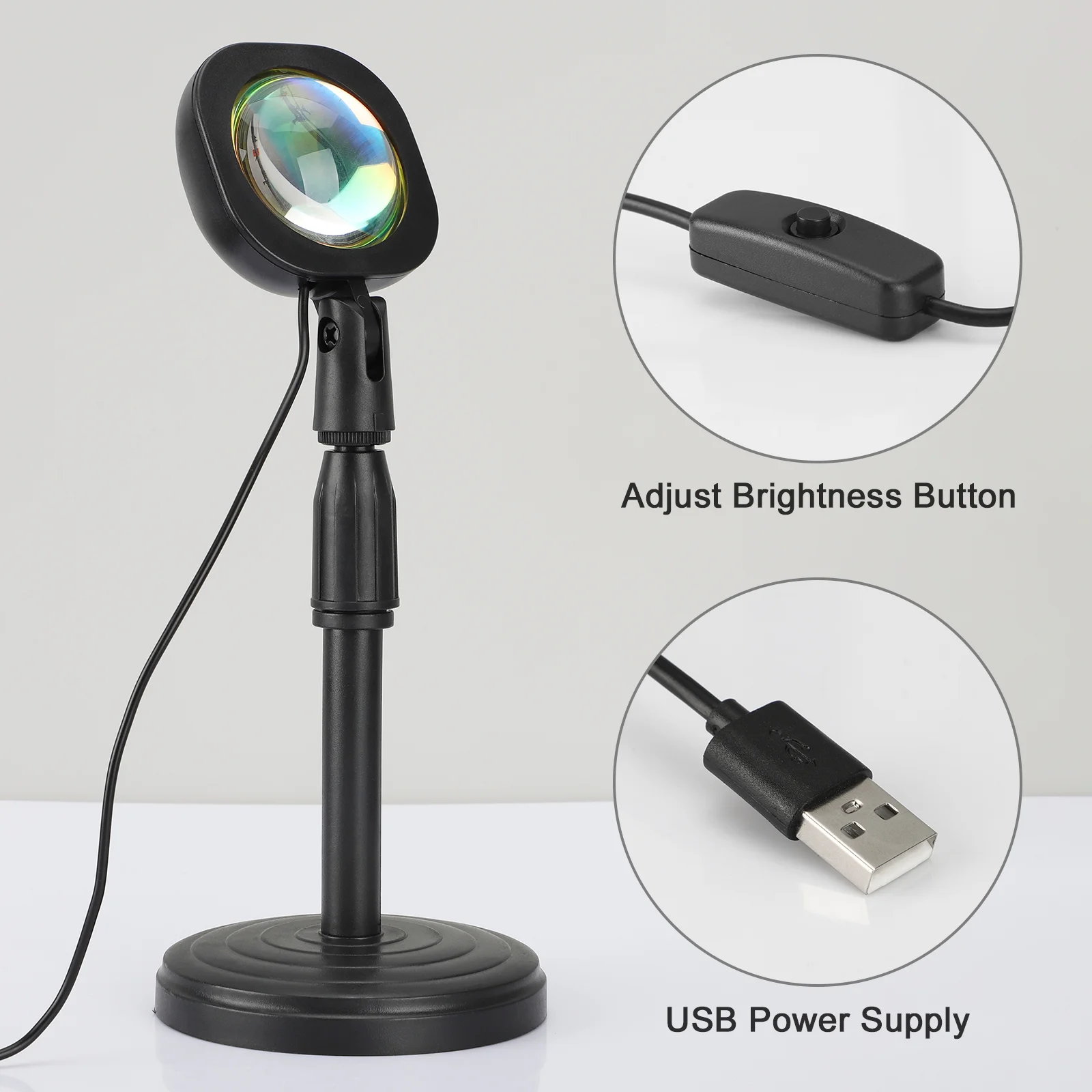 Неоновый 16 видов цветов RGB затемнение 180 градусов вращение пульт дистанционного управления USB плагин светодиодный Радужный Восход закат Halo проектор свет