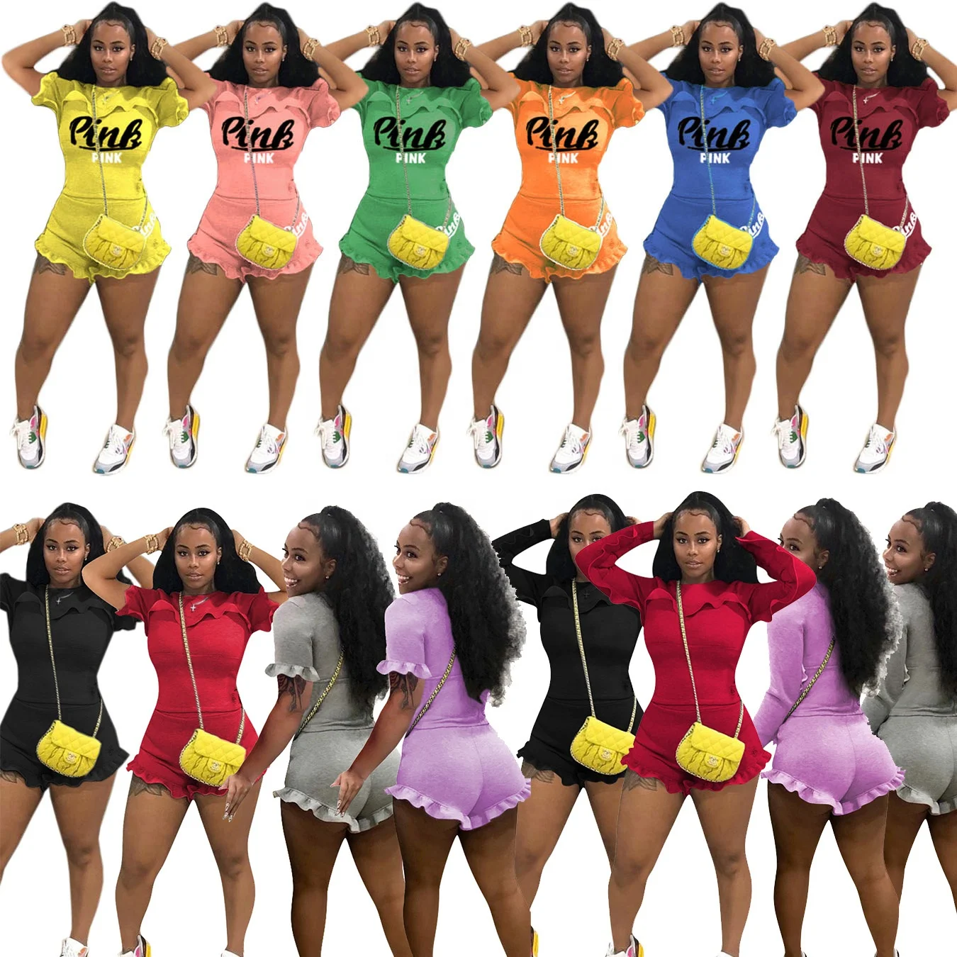 
EB-2021011676 new arrivals two piece short set women clothing 2021 lounge wear 