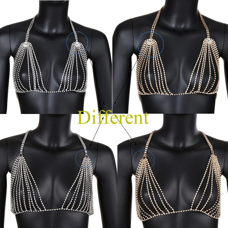  Luxury Crystal Rhinestone Bra Chain Body Jewelry Sexy for Women Bikini Lingerie Beach Dance