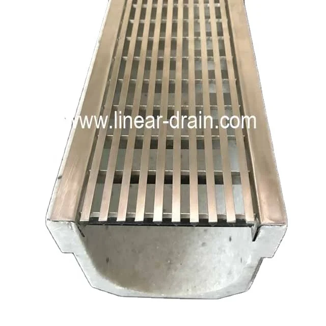concrete industrial trench drain heelsafe grating in stainless steel