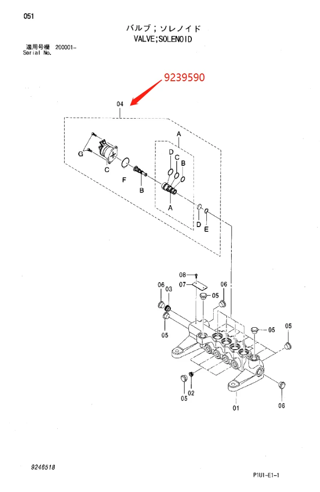 Original Excavator spare parts Solenoid valve head  Flow control valve   9239590 For ZX200-3 ZX240-3 ZX330-3 ZX870-3