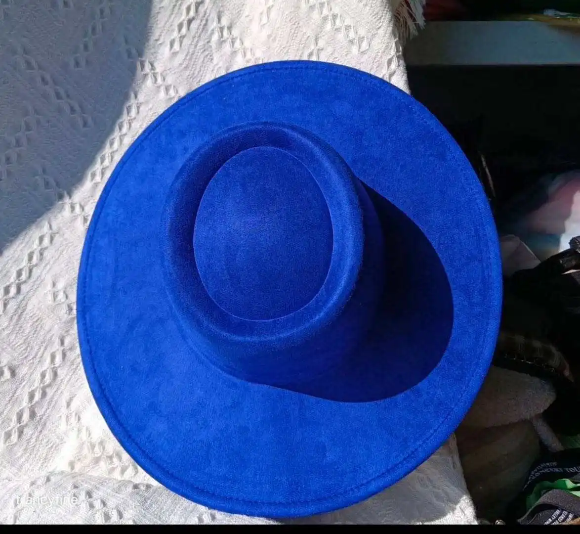 2024 customized new colors suede fedora hats for women round top 9.5 brim dress hats moq 40pcs each color