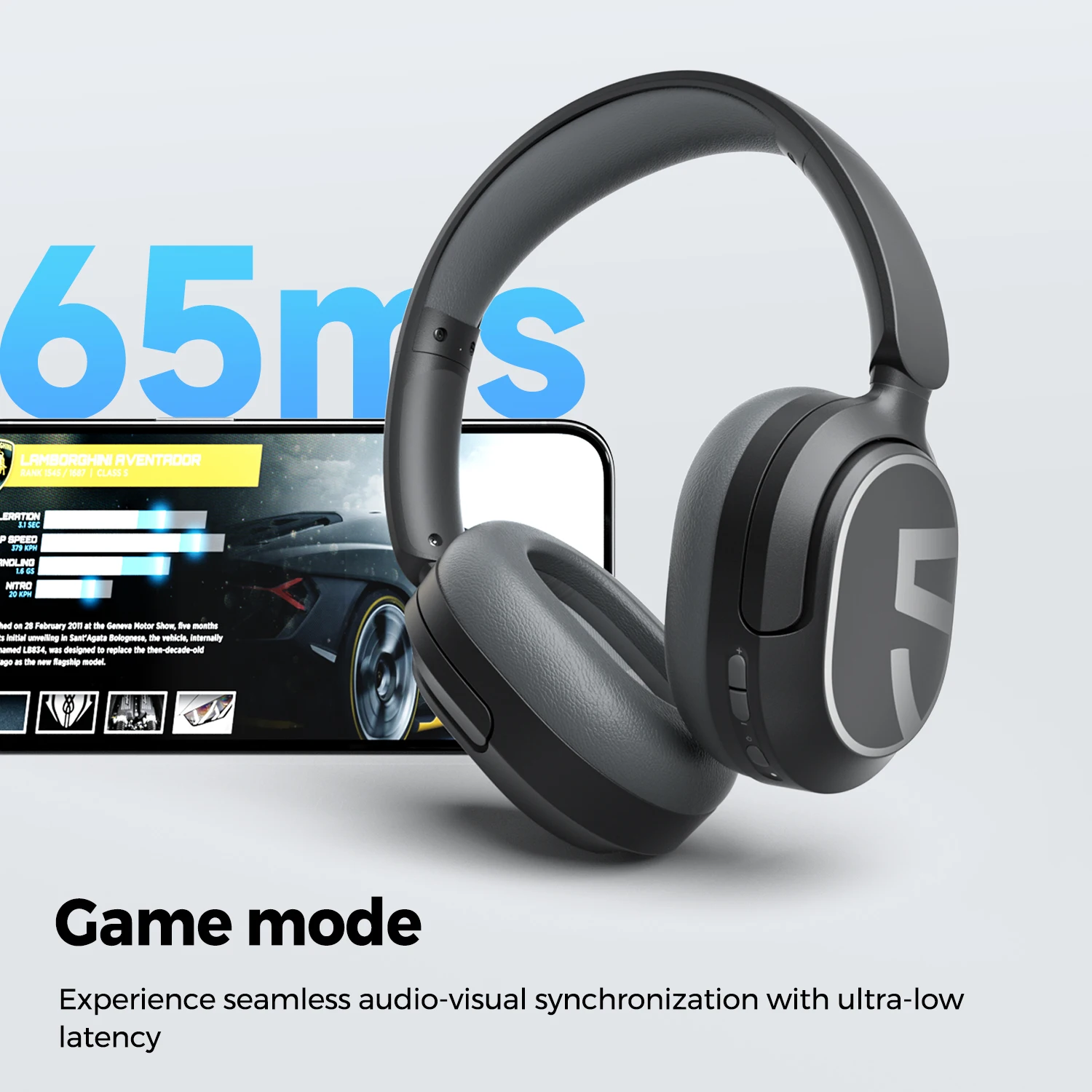SOUNDPEATS Space A8 Headset headphones BT5.3 Wireless Earphones ANC headphone with game mode low latency Over ear Headphones
