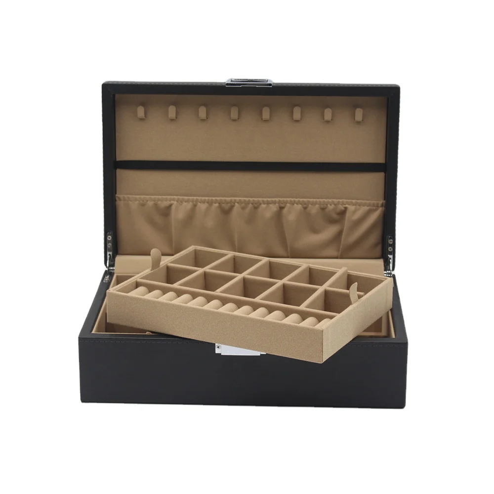 
2021 роскошные часы шкатулка для ювелирных изделий с черного цвета из искусственной кожи для Мужские Женские подарочная упаковка для часов и ювелирных изделий Дисплей Чехол для хранения 