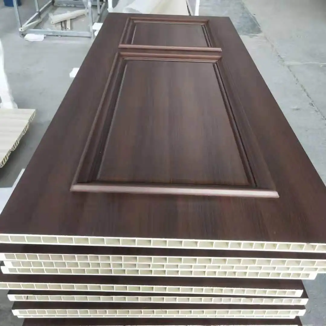 Waterproof Polish Panel Wood Plastic Composite Modern Wooden Interior Door For House