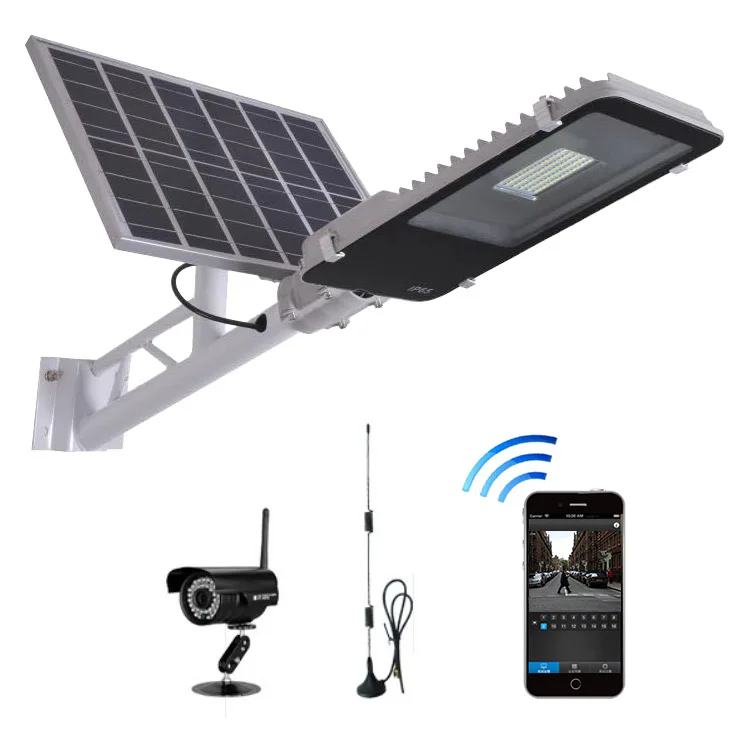 solar street light with cctv camera