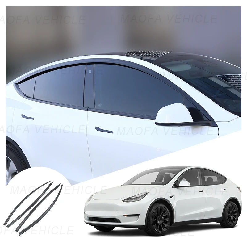 Car extior accessories side door car sun visor rain visor Side window visor deflector for Tesla model y 2022-2023