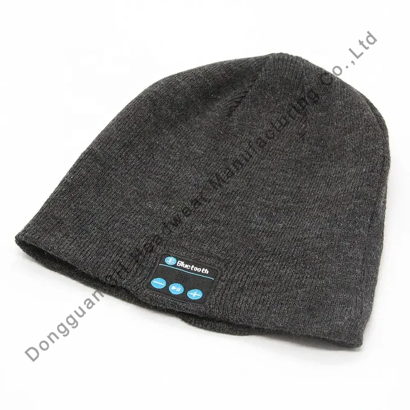High Quality Sports Unisex Bluetooth Headphone Winter Caps Custom Beanie Hats with Led Light
