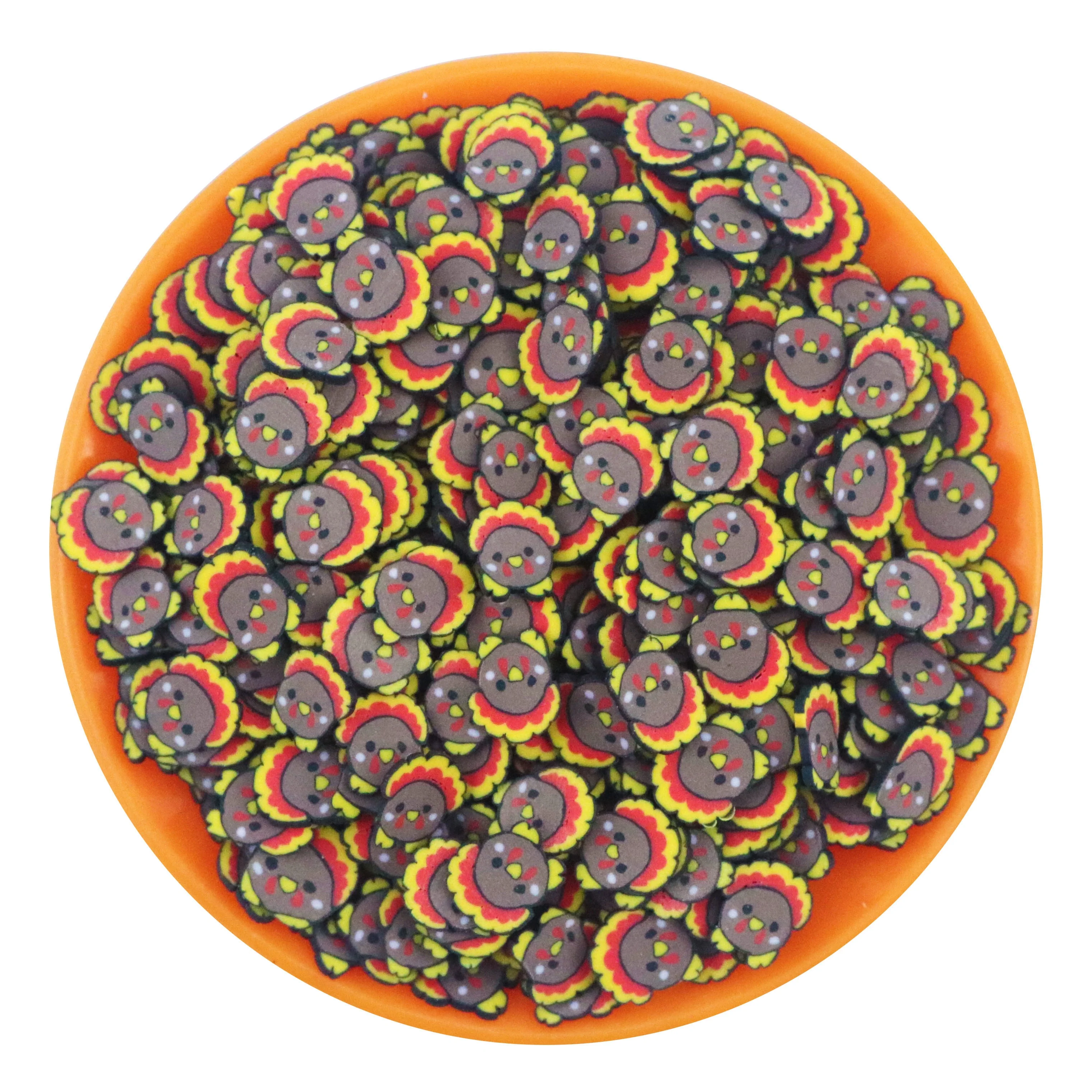 500G 5mm 10mm Brown Tribal Turkey Polymer Clay Slices For Slime Filling  Phone Case Decoration