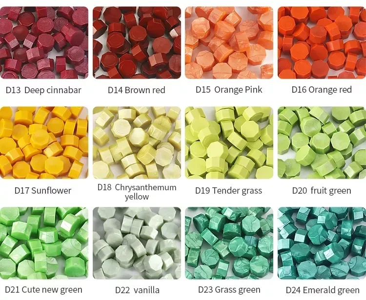 Spot Wholesale Octagon Sealing Wax Beads 100pcs In Stock New Retro Wax Seal Sticker Beads Kit Seal Stamp Granules