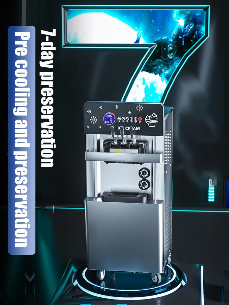New release commercial rolled ice cream machine soft ice cream maker for milk tea shop cream ice machines