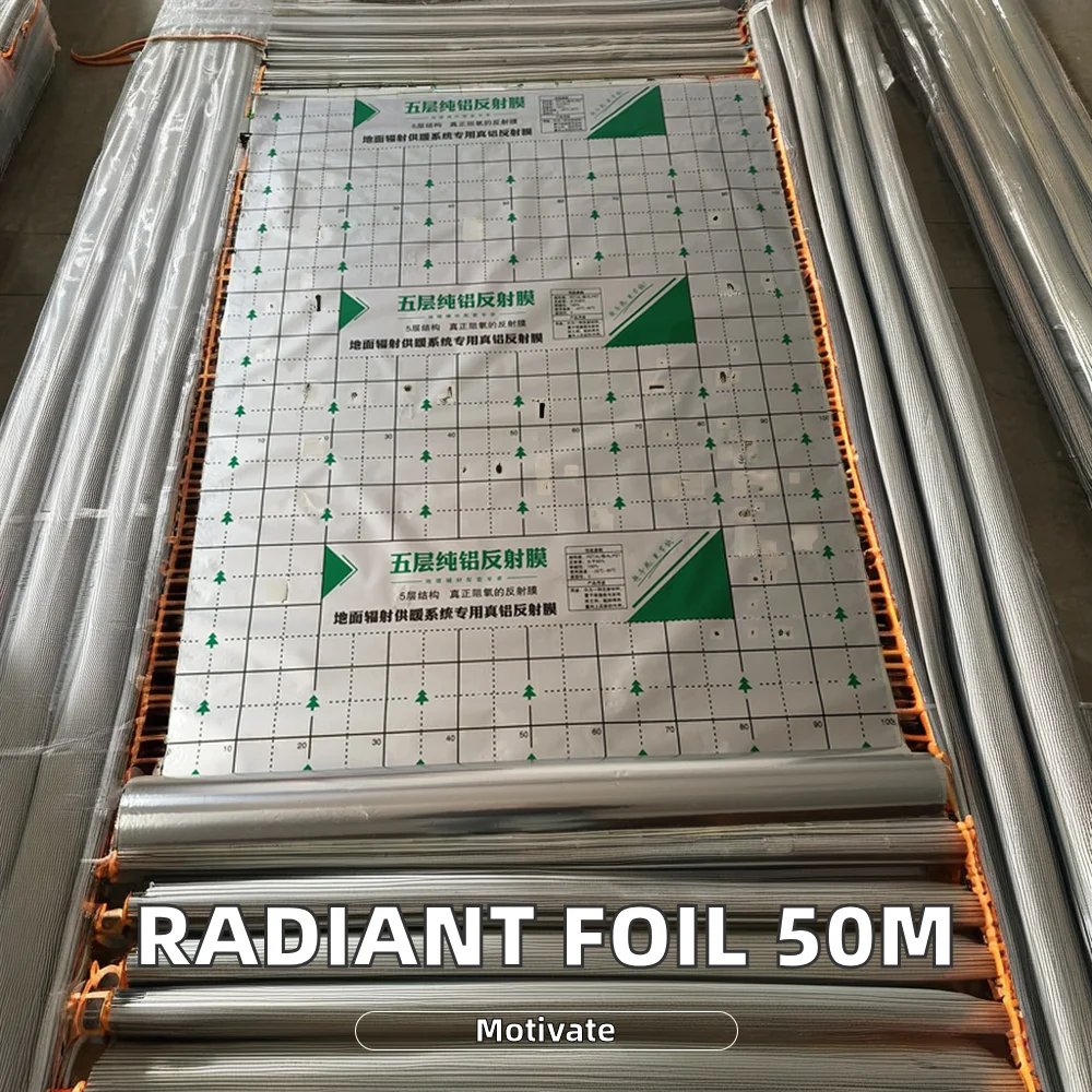 Modern Design Aluminum Insulation Reflective Foil Film for Radiant Floor Heating 50m for Hotel Water Application