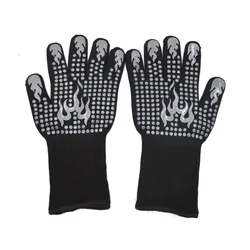 Термостойкие перчатки для барбекю, 1472 F, пищевые кухонные перчатки, Нескользящие силиконовые перчатки для барбекю, гриля