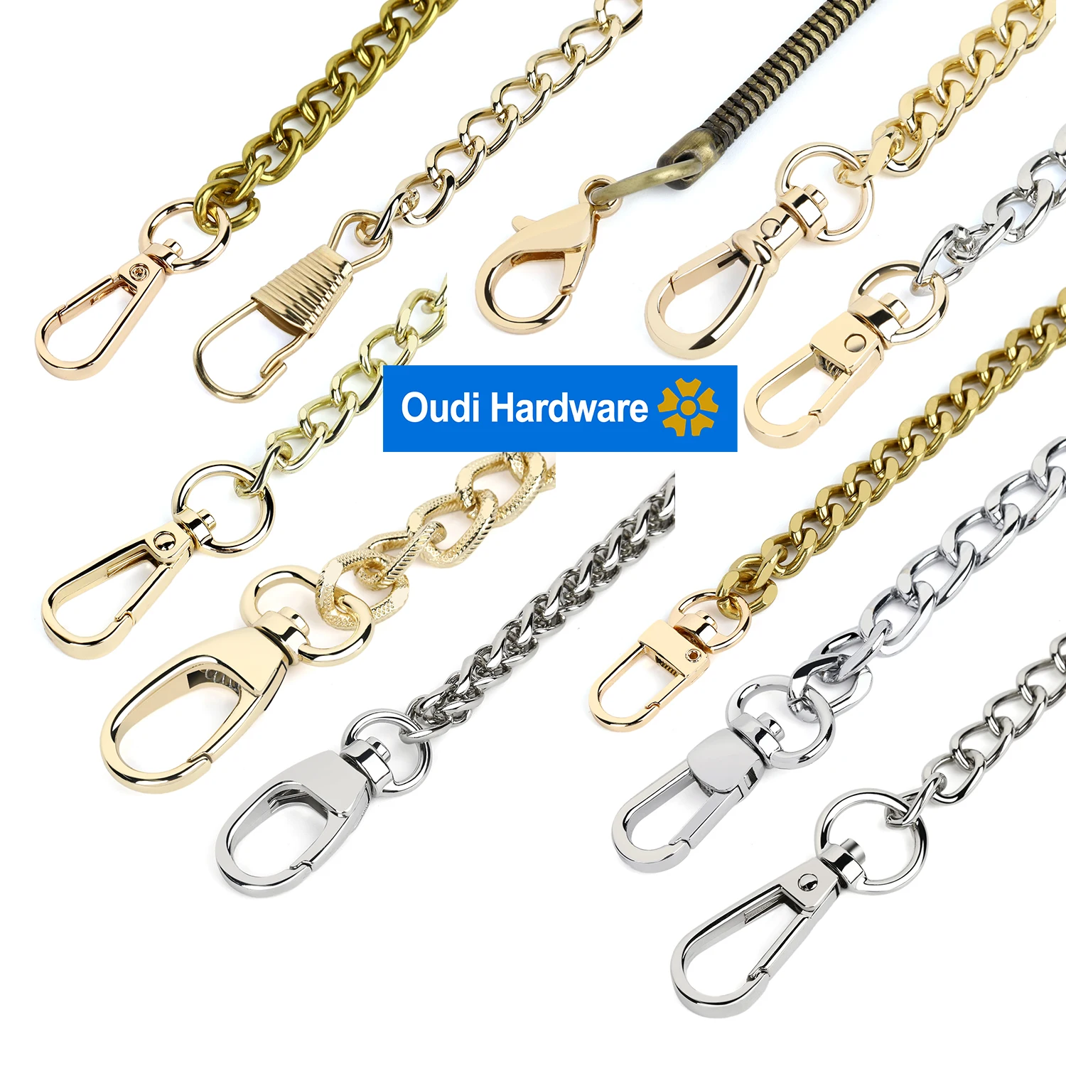 Nickel Metal Chain For Bag Strap Handle Elegant Purse Handbag Chain For Should Bag