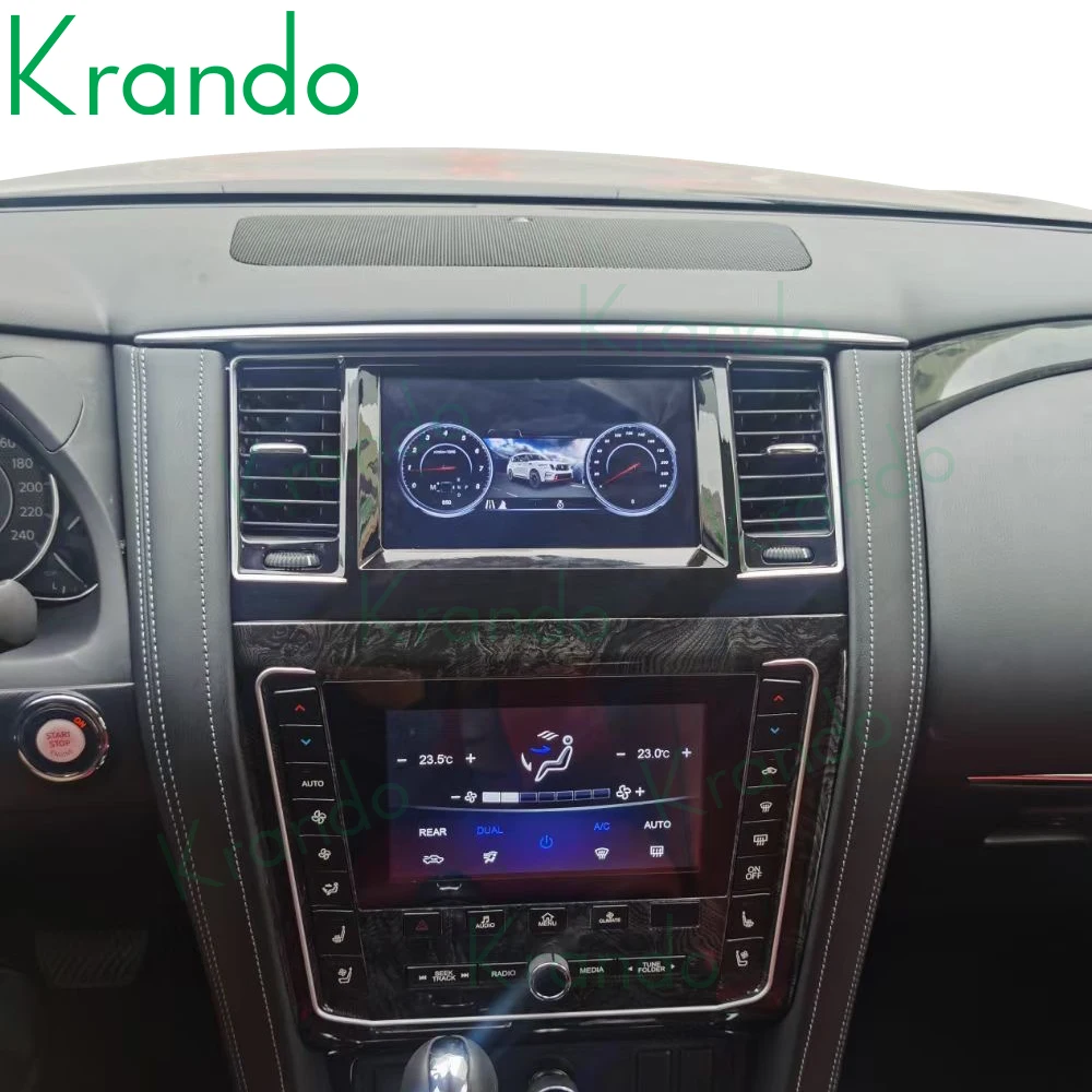 Krando Autoradio Android  9.0 autoradio multimedia Car Radio GPS For Nissan Patrol Safari Y62 2011 - 2020 Dual Screen CarPlay