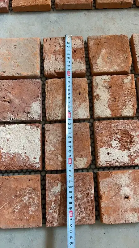Antique Reclaimed Cube Red Clay Old Brick Mosaic Tiles For Wall Cladding