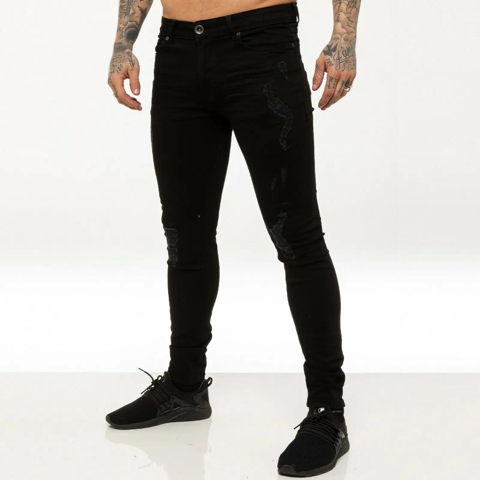 Supplier of international brands---Custom Made tapered Destoryed Ripped Mans Denim jeans men slim fit pants men jeans trouser