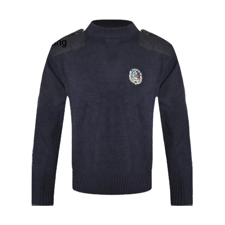 Синяя Ангорская полиция Xinxing, свитер с V-образным вырезом, военный шерстяной акриловый пуловер, свитер