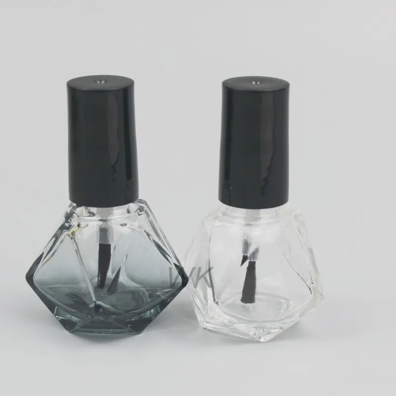 Empty 2ml 3ml 4ml 5ml 10ml Clear Small Unique glass crystal nail polish bottle with brush applicator