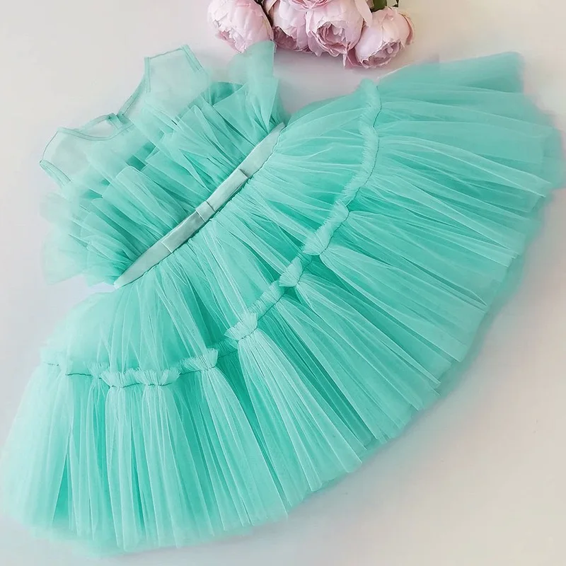 Newborn Toddler Girls Kid Wedding Party Dresses 1st Birthday Princess Dress Bridesmaids Infant Christening Dress For Baby Girl